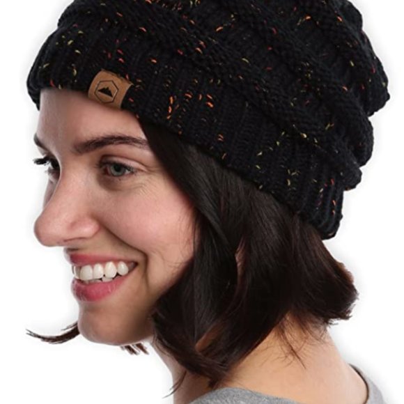 Womens Beanie Winter Hat - Warm Chunky Cable Knit Hats - Soft Stretch Thick Cute - Picture 4 of 16